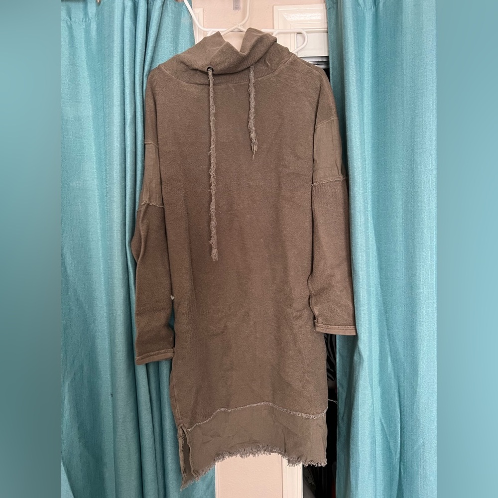 Burlap sack khaki green tunic, Nordstrom rack